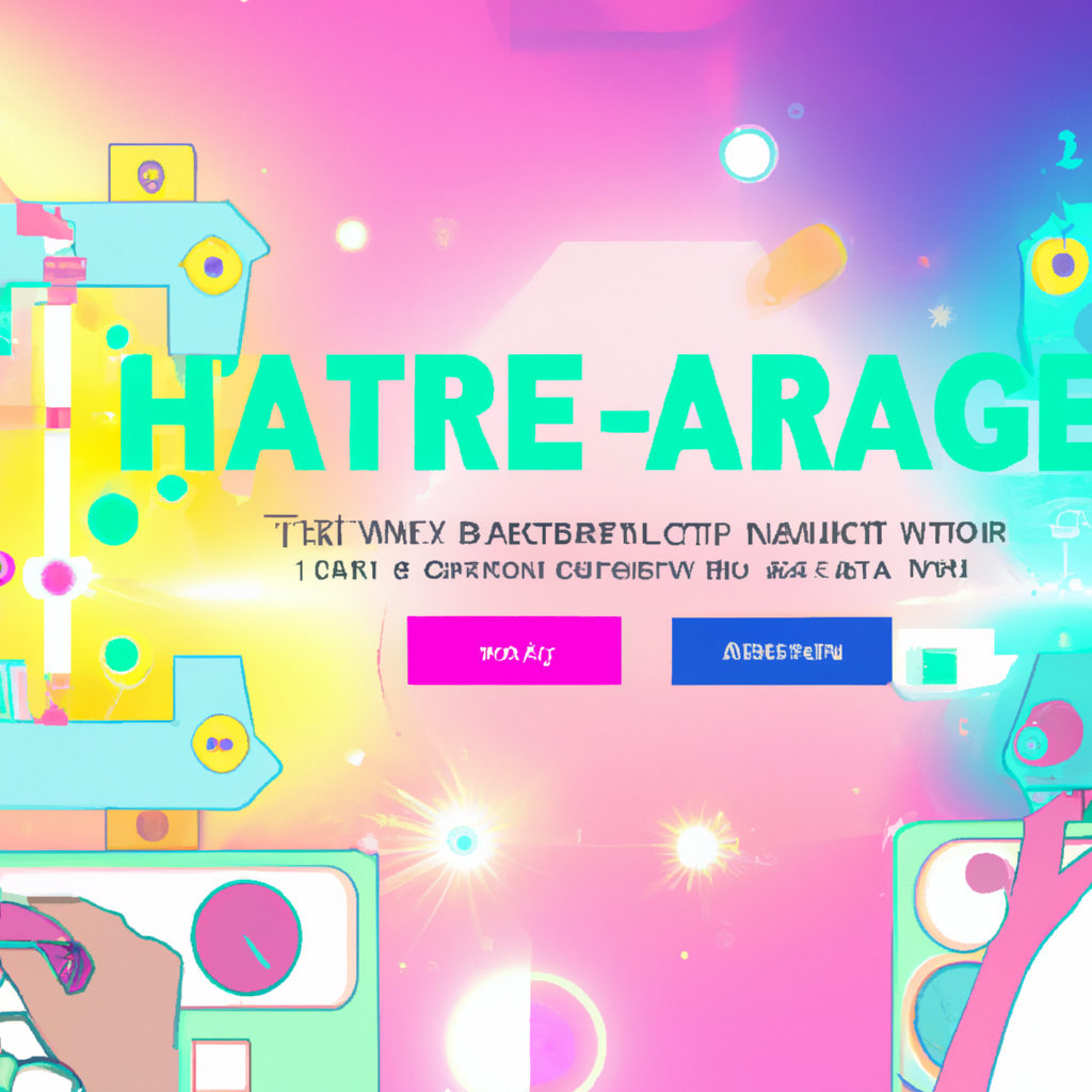 PulsePlay hero artwork: neon arcade collage with abstract game screens